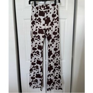 Cow Print Flared Women's Pants